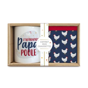 Un coffret composé d'un mug et d'une paire de chaussettes pour votre papa poule | jourdefete.com