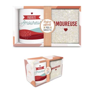 Un coffret composé d'un mug et d'une paire de chaussettes pour votre amoureuse | jourdefete.com