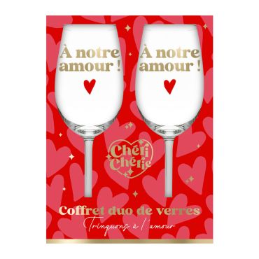 Un coffret de deux verres à vin à offrir lors de la Saint-Valentin | jourdefete.com