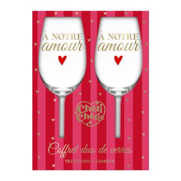 Un coffret de deux verres à vin à offrir lors de la Saint-Valentin | jourdefete.com