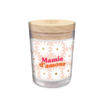 Bougie en verre avec l’inscription "Mamie d’Amour" | jourdefete.com