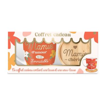Coffret cadeau tasse et sous-tasse pour une mamie parfaite | jourdefete.com