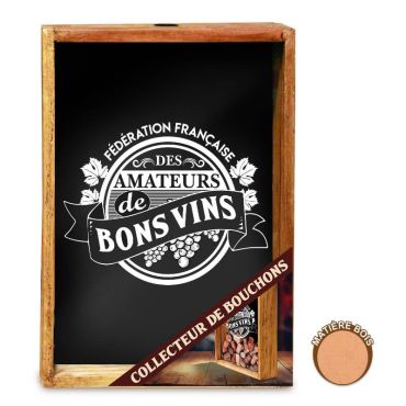 collecteur en bois de bouchons de vins | jourdefete.com