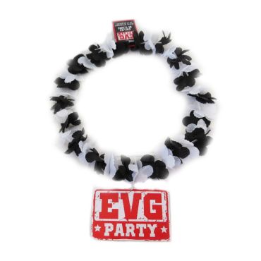 Collier de fleurs - Enterrement de vie de garçon (EVG) noir et blanc | jourdefete.com Collier de fleurs - Enterrement de vie de garçon (EVG) noir et blanc | jourdefete.com