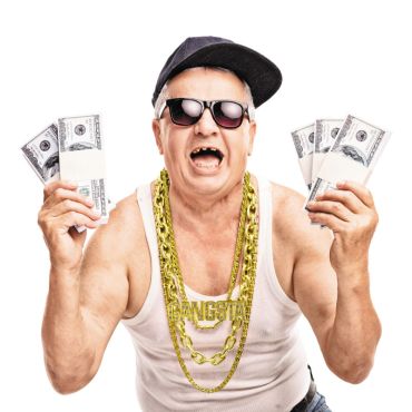 Collier doré avec pendentif “Gangsta” lettres brillantes | jourdefete.com