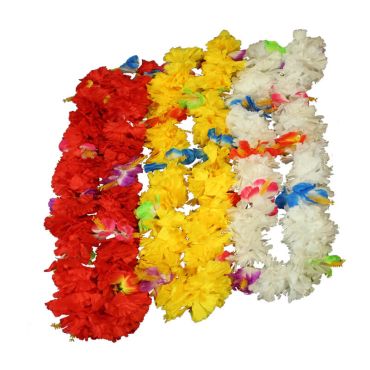 collier hawaïen avec fleurs d'hibiscus couleur au choix | jourdefete.com