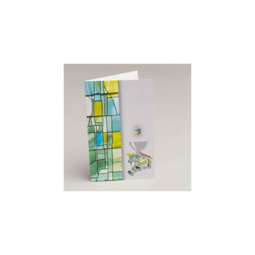 Lot de 10 invitations + enveloppes pour communion - Vitrail | jourdefete.com