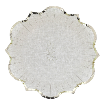 Bol Communion effet lin et or Ø13,5 cm – Lot de 8 | jourdefete.com