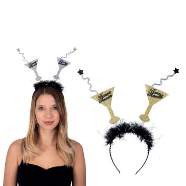 Un joli serre-tête avec des verres pour votre soirée de réveillon du Nouvel An | jourdefete.com