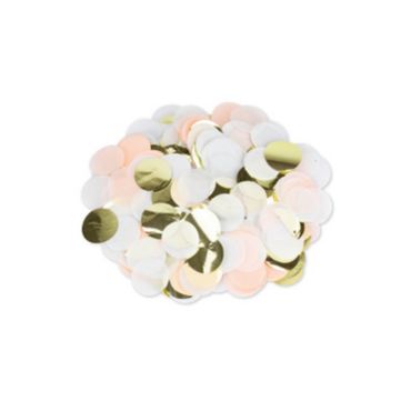 Gros Confettis - Pêche, Blanc et Or | jourdefete.com