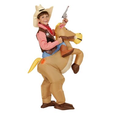 Cheval de cowboy gonflable avec chapeau pour Enfant 