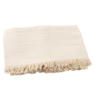 Nappe en coton effiloché crème pour une ambiance bohème chic | jourdefete.com