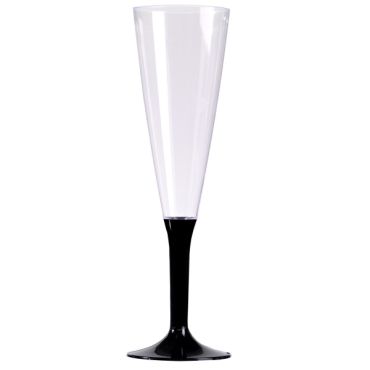 10 Flûtes à Champagne Plastique Pied Noir