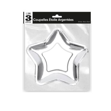 3 coupelles argent etoiles | jourdefete.com
