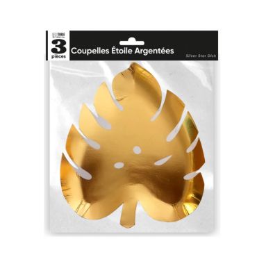 3 coupelles feuilles or | jourdefete.com