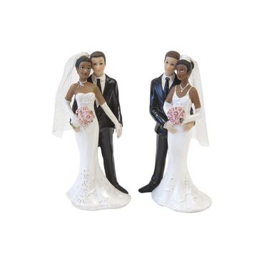 Figurine de couple de mariés mixte avec mariée de couleur | jourdefete.com