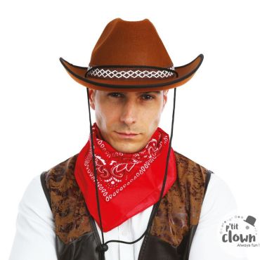 Chapeau de cow-boy marron en feutre pour soirées western | jourdefete.com