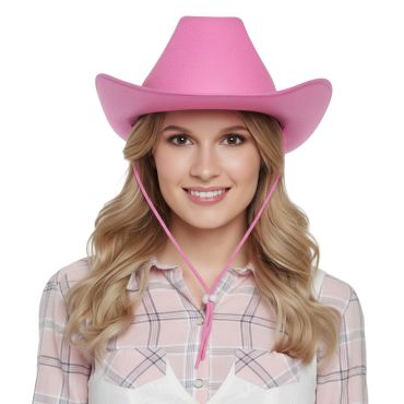 Chapeau cowgirl rose pour fête et déguisement | jourdefete.com