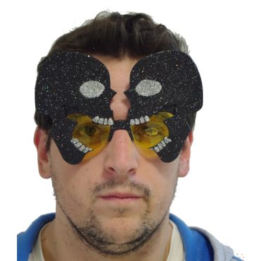 Lunettes Halloween Tête de Mort Paillettes