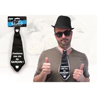 Cravate "J'enterre ma vie de garçon"