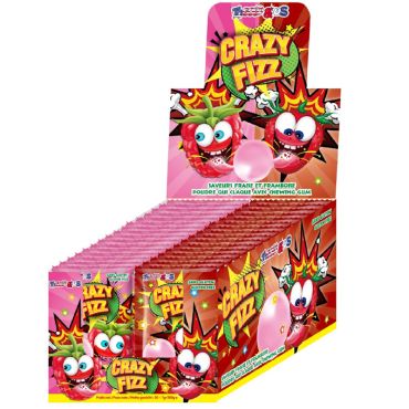 Boîte de bonbons Crazy Fizz fraise framboise pétillants pour enfants | jourdefete.com