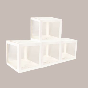 4 cubes blanc plastique et carton | jourdefete.com