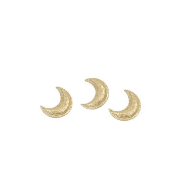 5 stickers lune paillettes dorées