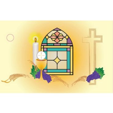 10 Étiquettes Porte-Noms Communion Vitrail