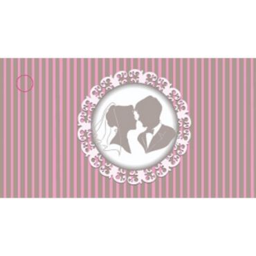 10 Étiquettes Porte-Noms - Mariés Vintage - Rose