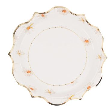 De splendides assiettes remplies de marguerites lors de votre événement avec la collection Daisy | jourdefete.com