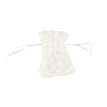 Pochons voile brodé blanc raffiné pour cadeaux d’invités | jourdefete.com