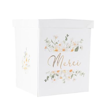 Une urne comprenant des marguerites et des feuilles à placer lors de votre événement | jourdefete.com