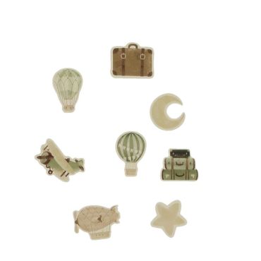 Confettis thème voyage pastel pour déco 1er anniversaire bébé | jourdefete.com