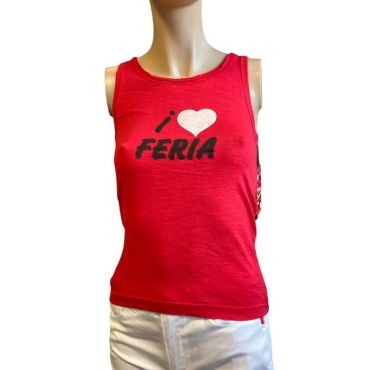 Débardeur rouge pour femme I love Feria taille au choix