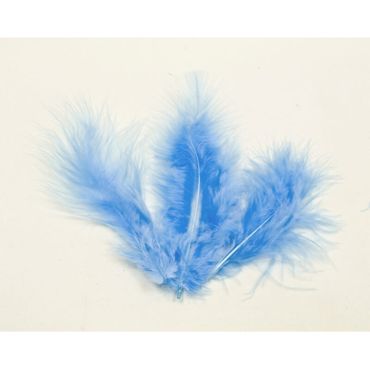 20 Plumes Décoratives - Bleu Ciel