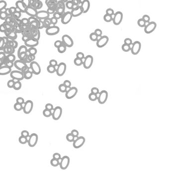Confettis de Table "80" ans - Argent