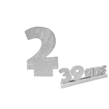 Chiffre 2 - Argent (12 cm)