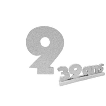 Chiffre 9 - Argent (12 cm)