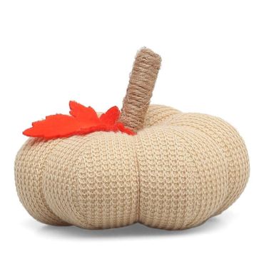 Citrouille en tissu beige diamètre 13 cm pour déco Halloween | jourdefete.com