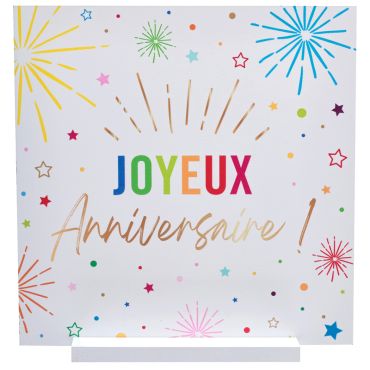 Décoration de table Joyeux Anniversaire blanche avec motifs colorés | jourdefete.com Décoration de table Joyeux Anniversaire blanche avec motifs colorés | jourdefete.com