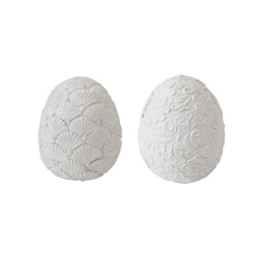 Œuf décoratif en résine aux motifs en relief pour une déco de Pâques élégante | jourdefete.com