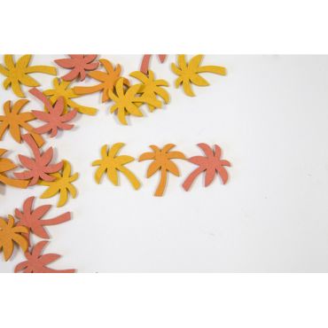 Palmiers en bois colorés pour décoration de table tropicale | jourdefete.com
