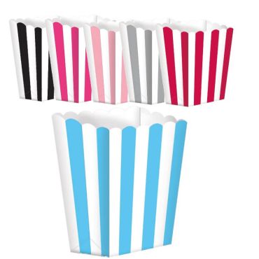 5 Boites à Pop Corn Rayées - Couleur au Choix | jourdefete.com