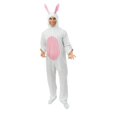 Transformez-vous en un véritable lapin de Pâques avec ce costume blanc et rose pour adulte, idéal pour animer la fête et faire sensation !