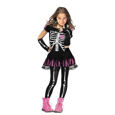 Déguisement de Squelette Rose Fille - Taille au Choix | jourdefete.com