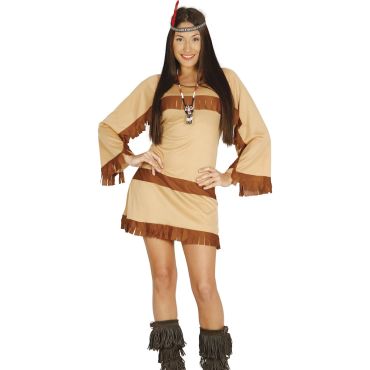 Déguisement Indienne Grand Canyon femme avec robe à franges et accessoires | jourdefete.com