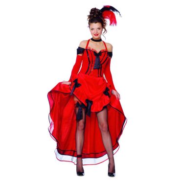 déguisement de french cancan rouge danseuse de cabaret | jourdefete.com