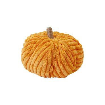 Grande citrouille décorative d'automne en velours côtelé orange avec tige naturelle | jourdefete.com Grande citrouille décorative d'automne en velours côtelé orange avec tige naturelle | jourdefete.com
