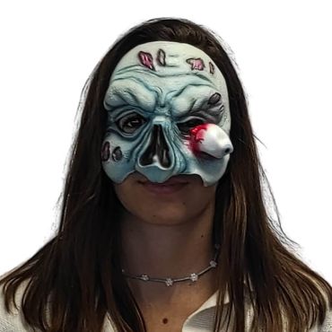 Un terrifiant demi- masque de monstre à double yeux pour Halloween | jourdefete.com