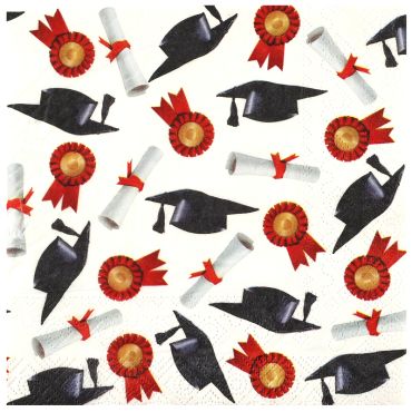 Serviettes en papier thème diplôme pour fête de remise de diplôme | jourdefete.com